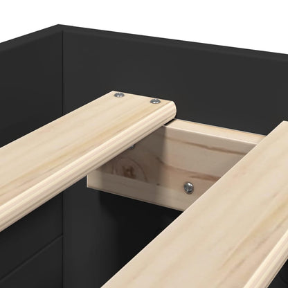 Bettgestell Schwarz 100x200 cm Holzwerkstoff