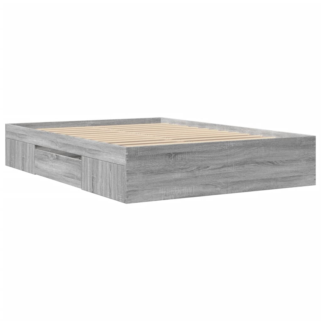 Bettgestell Grau Sonoma 120x190 cm Holzwerkstoff