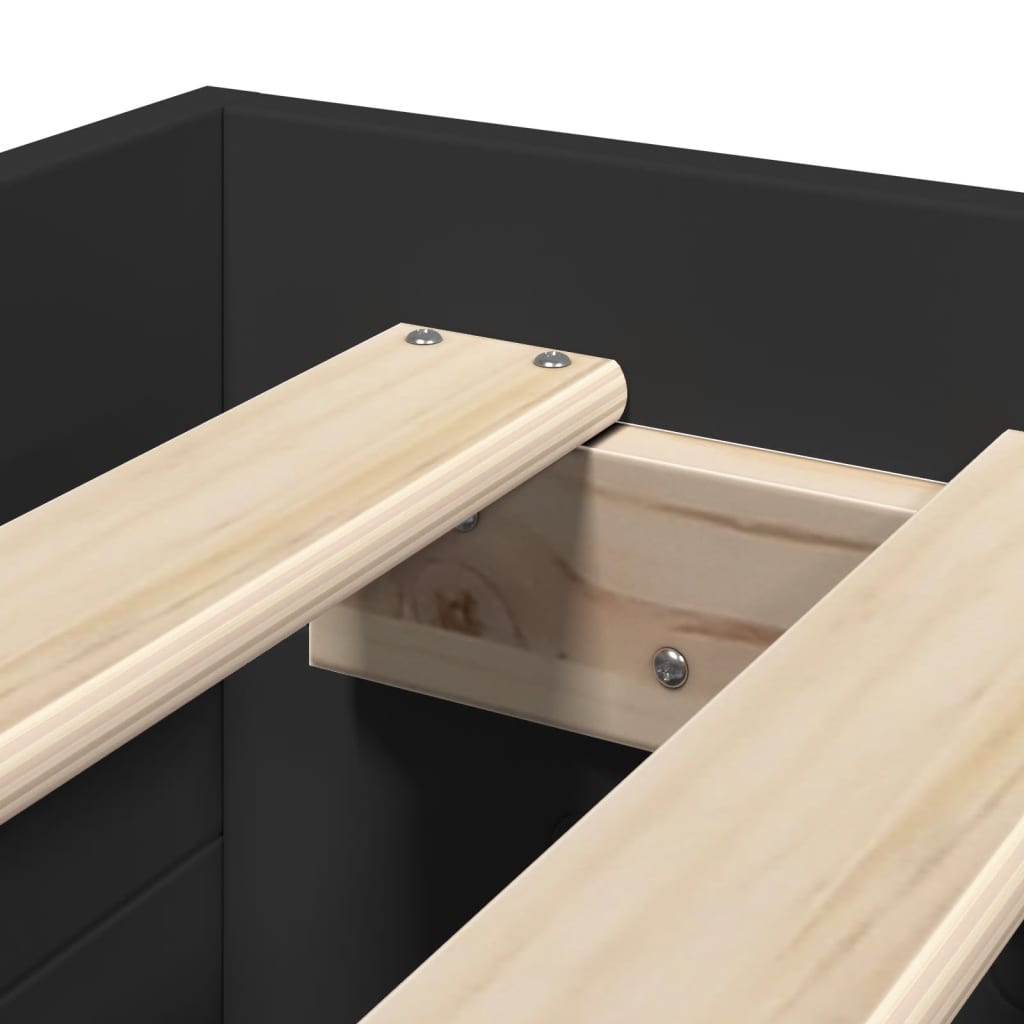 Bettgestell Schwarz 90x190 cm Holzwerkstoff