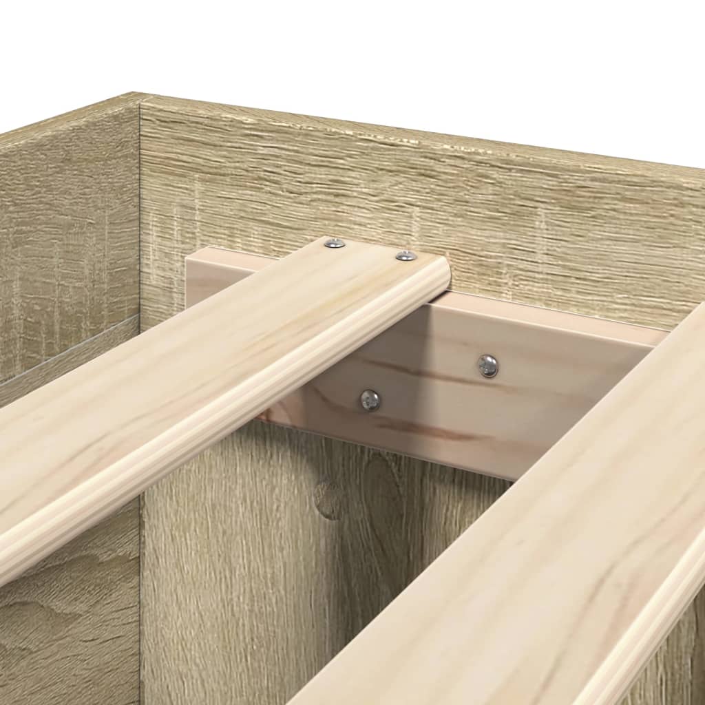 Bettgestell mit Kopfteil Sonoma-Eiche 100x200 cm Holzwerkstoff