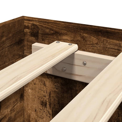 Bettgestell mit Kopfteil Räuchereiche 140x190 cm Holzwerkstoff