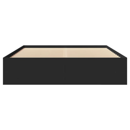 Bettgestell Schwarz 150x200 cm Holzwerkstoff