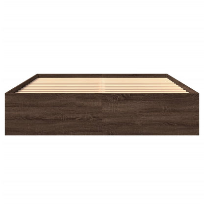 Bettgestell ohne Matratze Braun Eiche 150x200 cm Holzwerkstoff