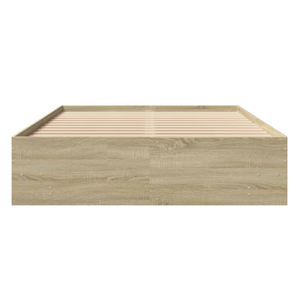 Bettgestell Sonoma-Eiche 135x190 cm Holzwerkstoff