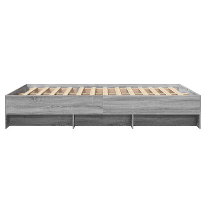 Bettgestell Grau Sonoma 135x190 cm Holzwerkstoff