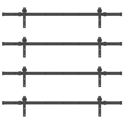 Schiebetürbeschlag-Set 305 cm Stahl Schwarz