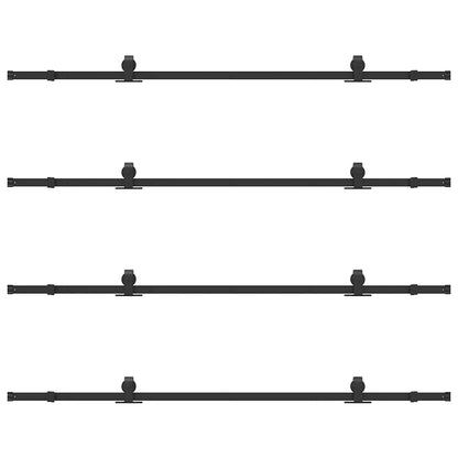 Schiebetürbeschlag-Set 427 cm Stahl Schwarz