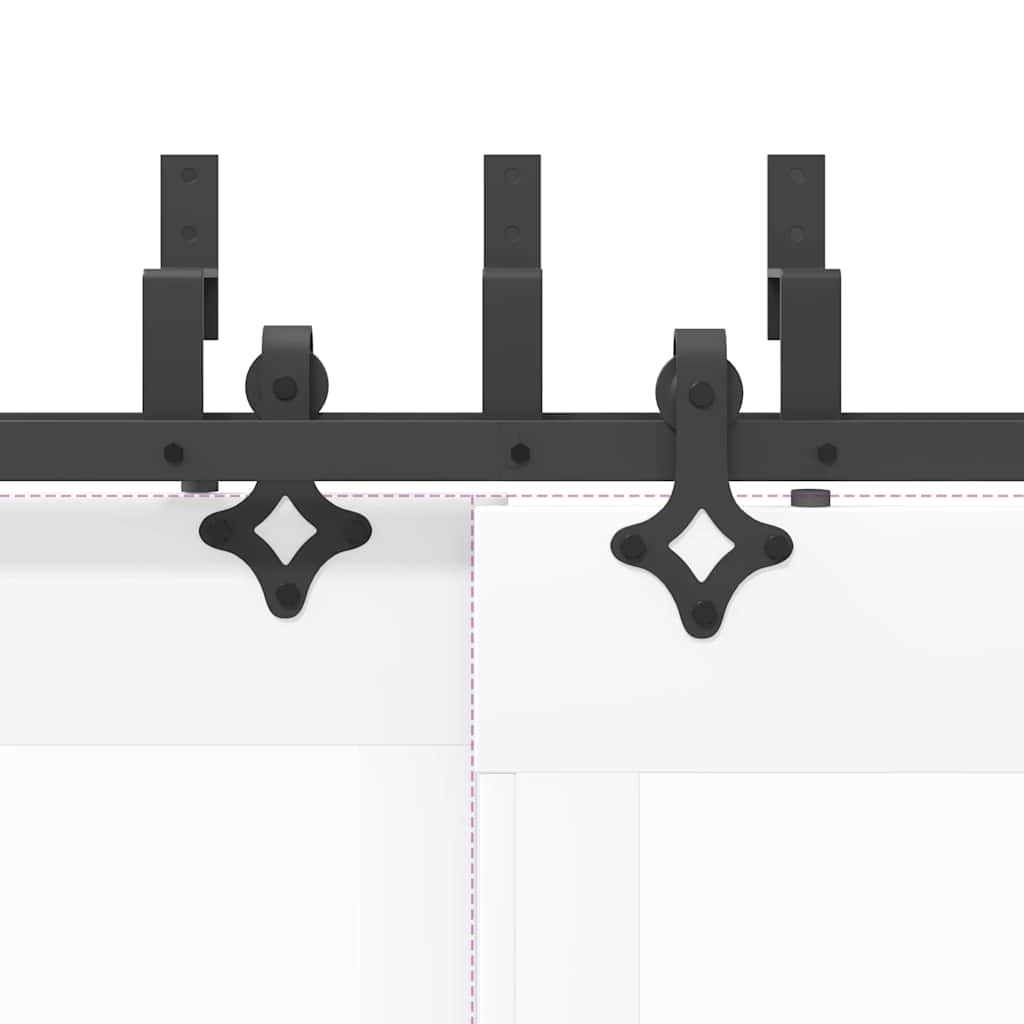 Schiebetürbeschlag-Set 305 cm Stahl Schwarz
