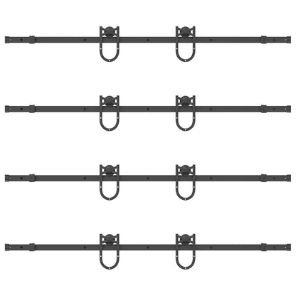Schiebetürbeschlag-Set 366 cm Stahl Schwarz