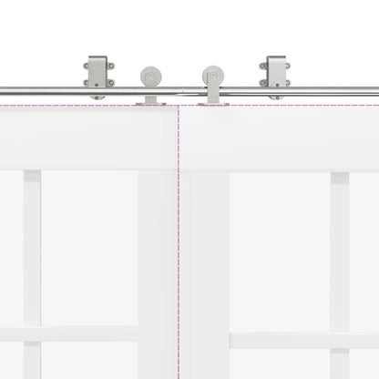 Schiebetür-Beschlagsatz 366 cm Edelstahl Silbern