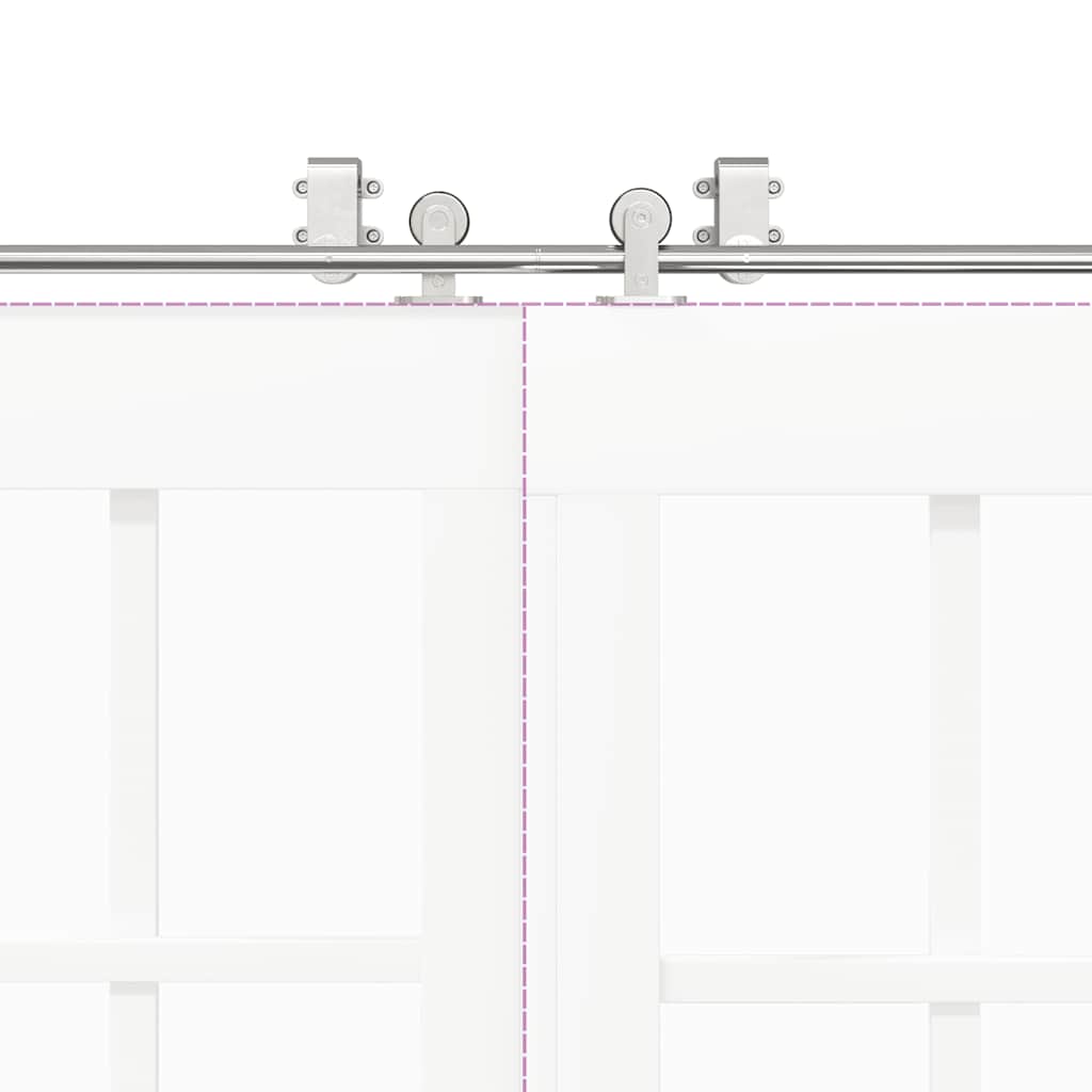 Schiebetür-Beschlagsatz 366 cm Edelstahl Silbern