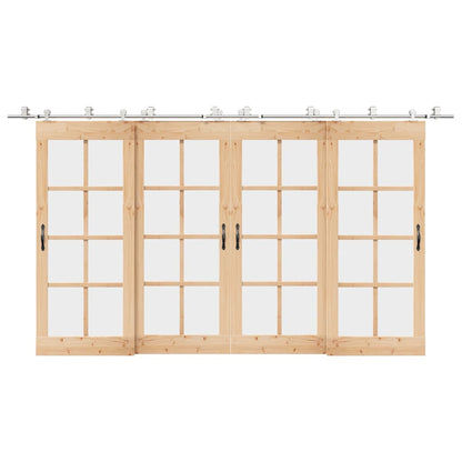 Schiebetür-Beschlagsatz 400 cm Edelstahl Silbern