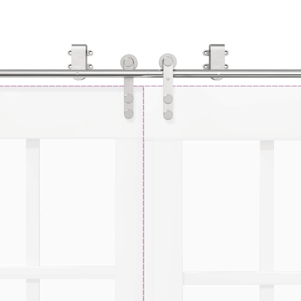 Schiebetür-Beschlagsatz 366 cm Edelstahl Silbern