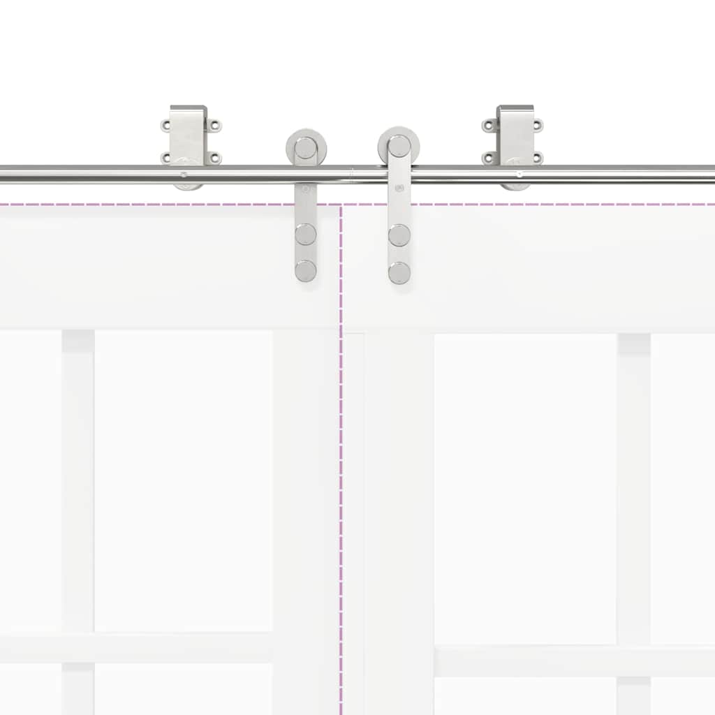Schiebetür-Beschlagsatz 400 cm Edelstahl Silbern