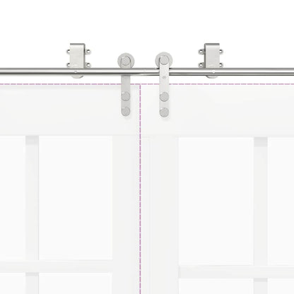 Schiebetür-Beschlagsatz 400 cm Edelstahl Silbern