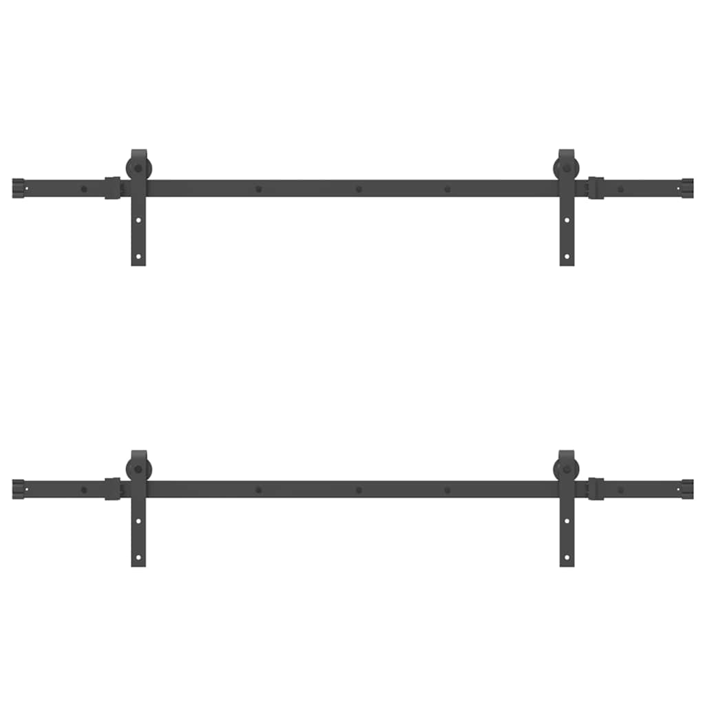 Schiebetürbeschlag-Set 305 cm Stahl Schwarz