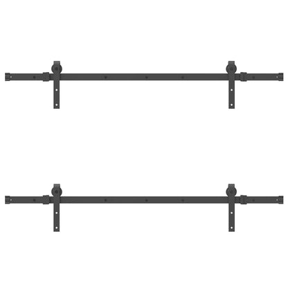 Schiebetürbeschlag-Set 305 cm Stahl Schwarz