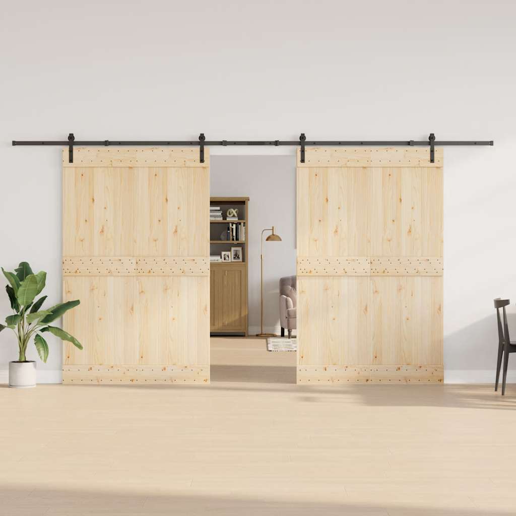 Schiebetürbeschlag-Set 427 cm Stahl Schwarz