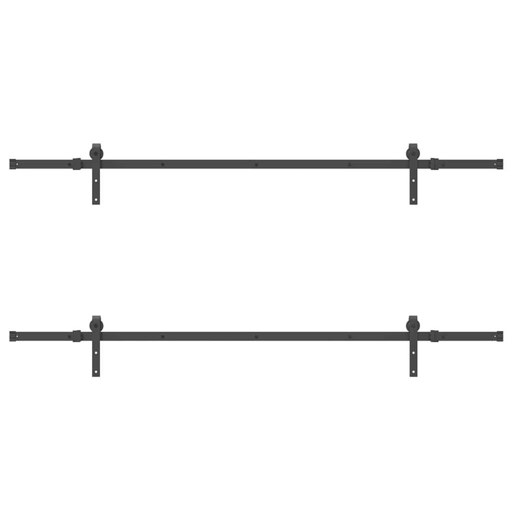 Schiebetürbeschlag-Set 427 cm Stahl Schwarz