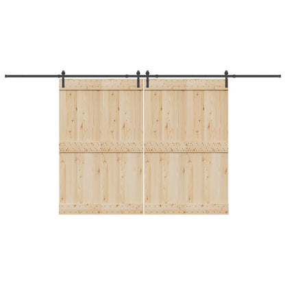 Schiebetürbeschlag-Set 427 cm Stahl Schwarz