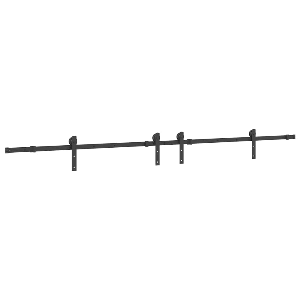 Schiebetürbeschlag-Set 427 cm Stahl Schwarz