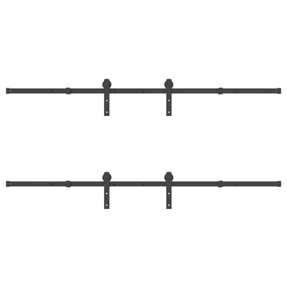 Schiebetürbeschlag-Set 427 cm Stahl Schwarz