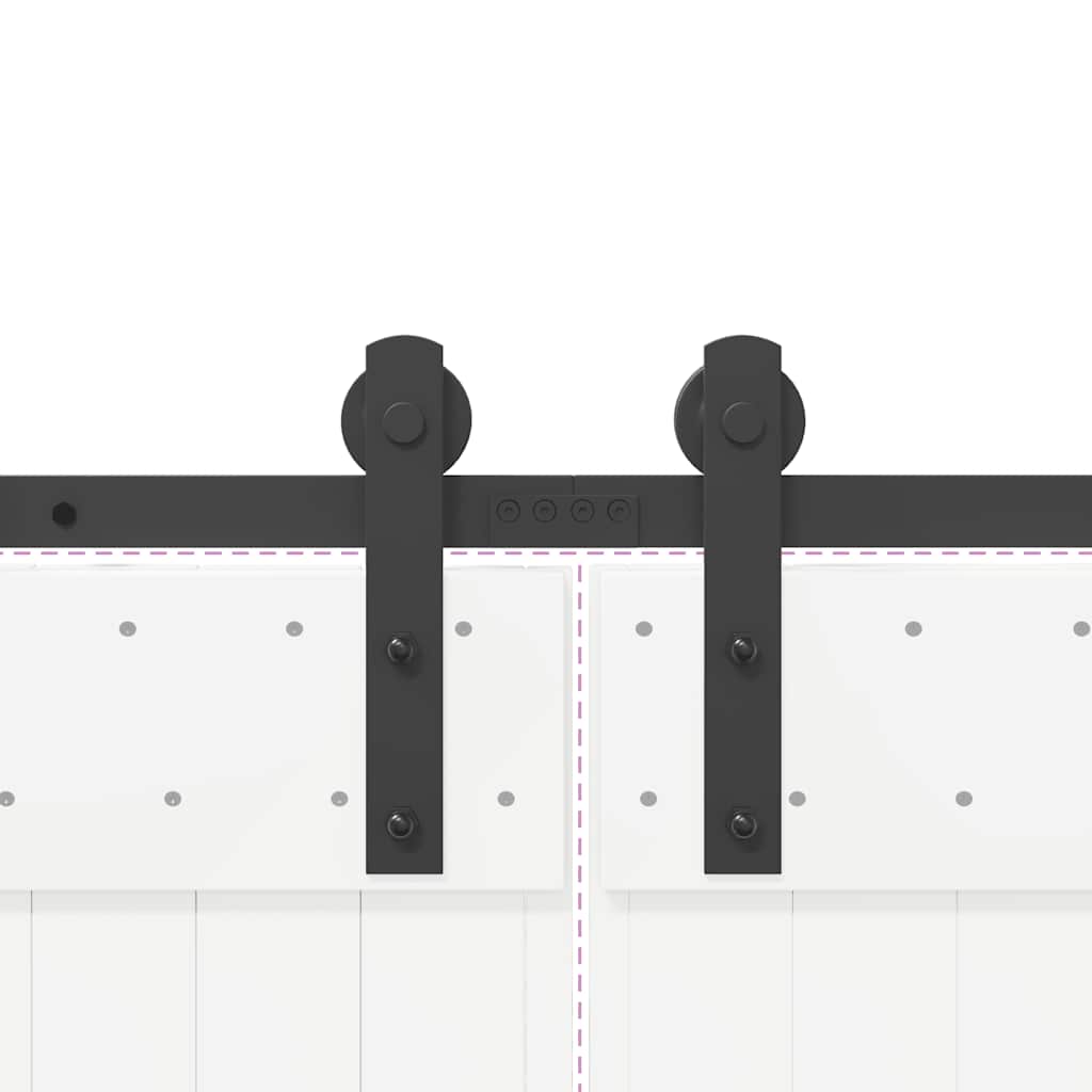 Schiebetürbeschlag-Set 427 cm Stahl Schwarz