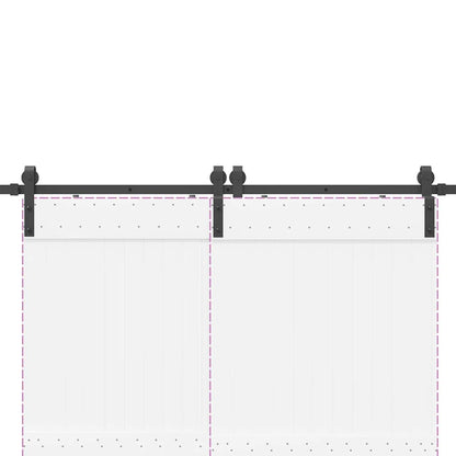 Schiebetürbeschlag-Set 400 cm Stahl Schwarz