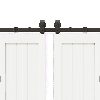 Schiebetürbeschlag-Set 400 cm Stahl Schwarz
