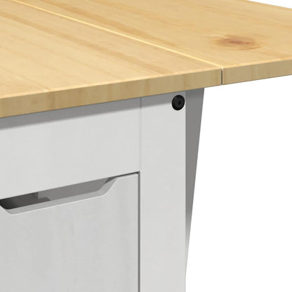 5-tlg. Butterfly-Esstisch-Set Corona Weiß Kiefernholz