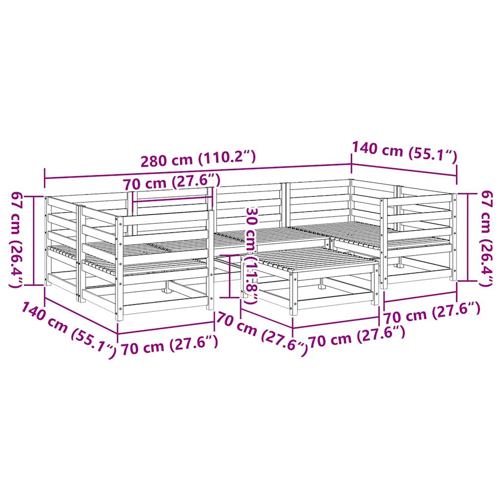 7-tlg. Garten-Sofagarnitur Massivholz Douglasie