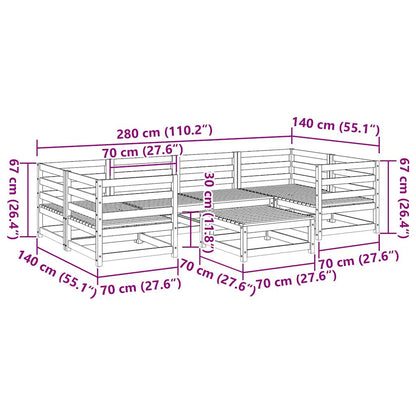 7-tlg. Garten-Sofagarnitur Massivholz Douglasie