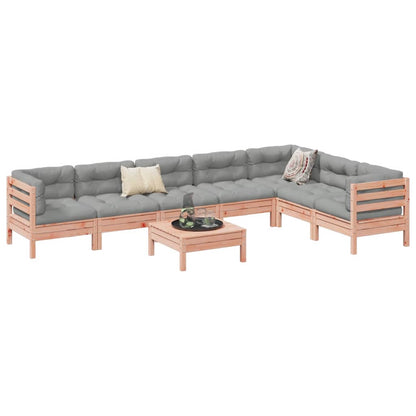 8-tlg. Garten-Sofagarnitur mit Kissen Massivholz Douglasie