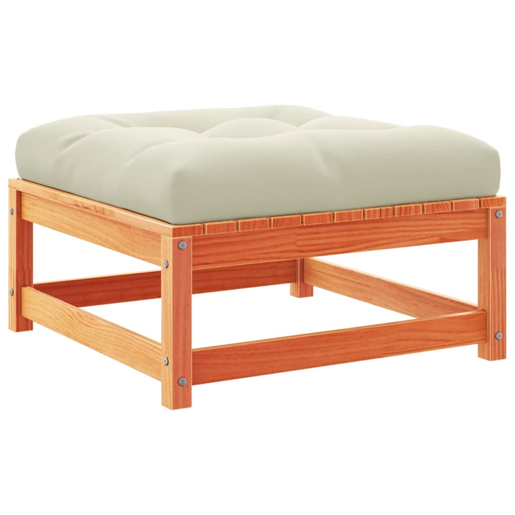 8-tlg. Garten-Sofagarnitur mit Kissen Wachsbraun Kiefernholz