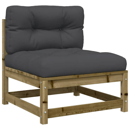 10-tlg. Garten-Sofagarnitur mit Kissen Kiefernholz Imprägniert