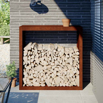 Brennholzregal 100x40x100 cm Wetterfester Stahl
