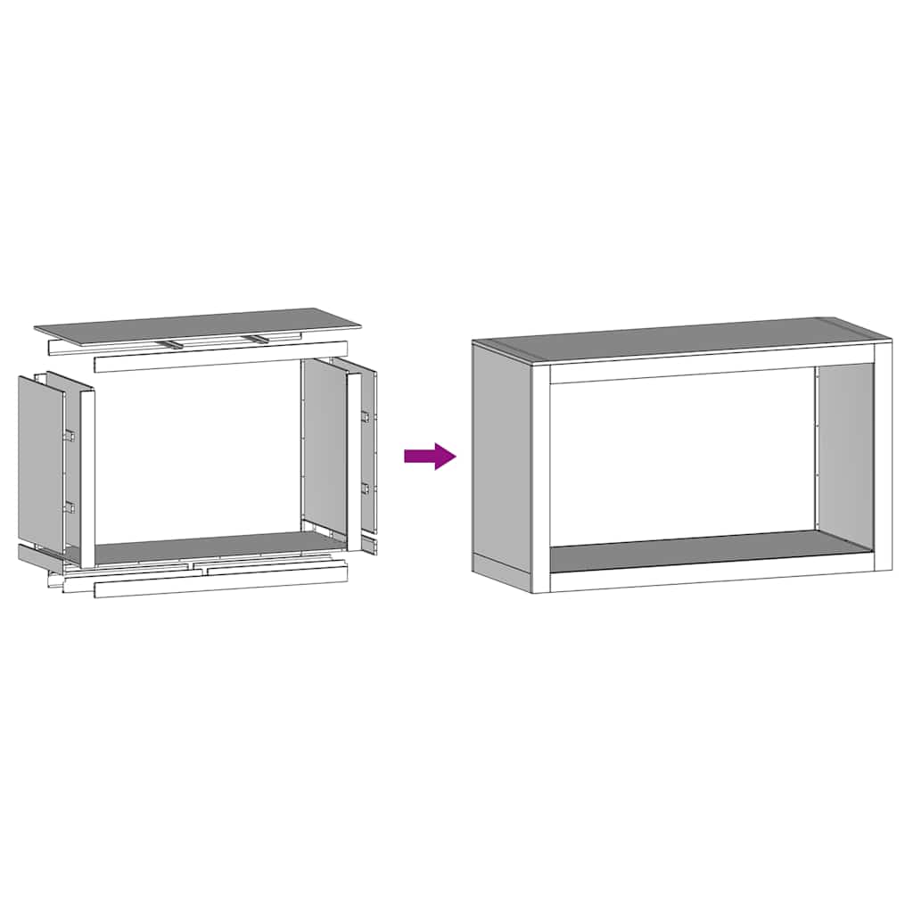 Brennholzregal 100x40x60 cm Wetterfester Stahl
