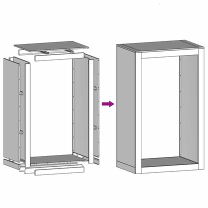 Brennholzregal 60x40x100 cm Wetterfester Stahl