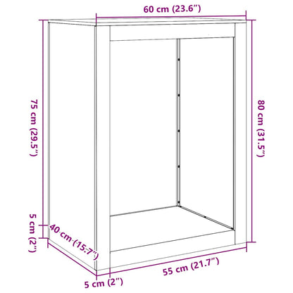 Brennholzregal 60x40x80 cm Verzinkter Stahl
