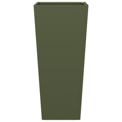 Pflanzkübel Olivgrün 35x35x75 cm Stahl
