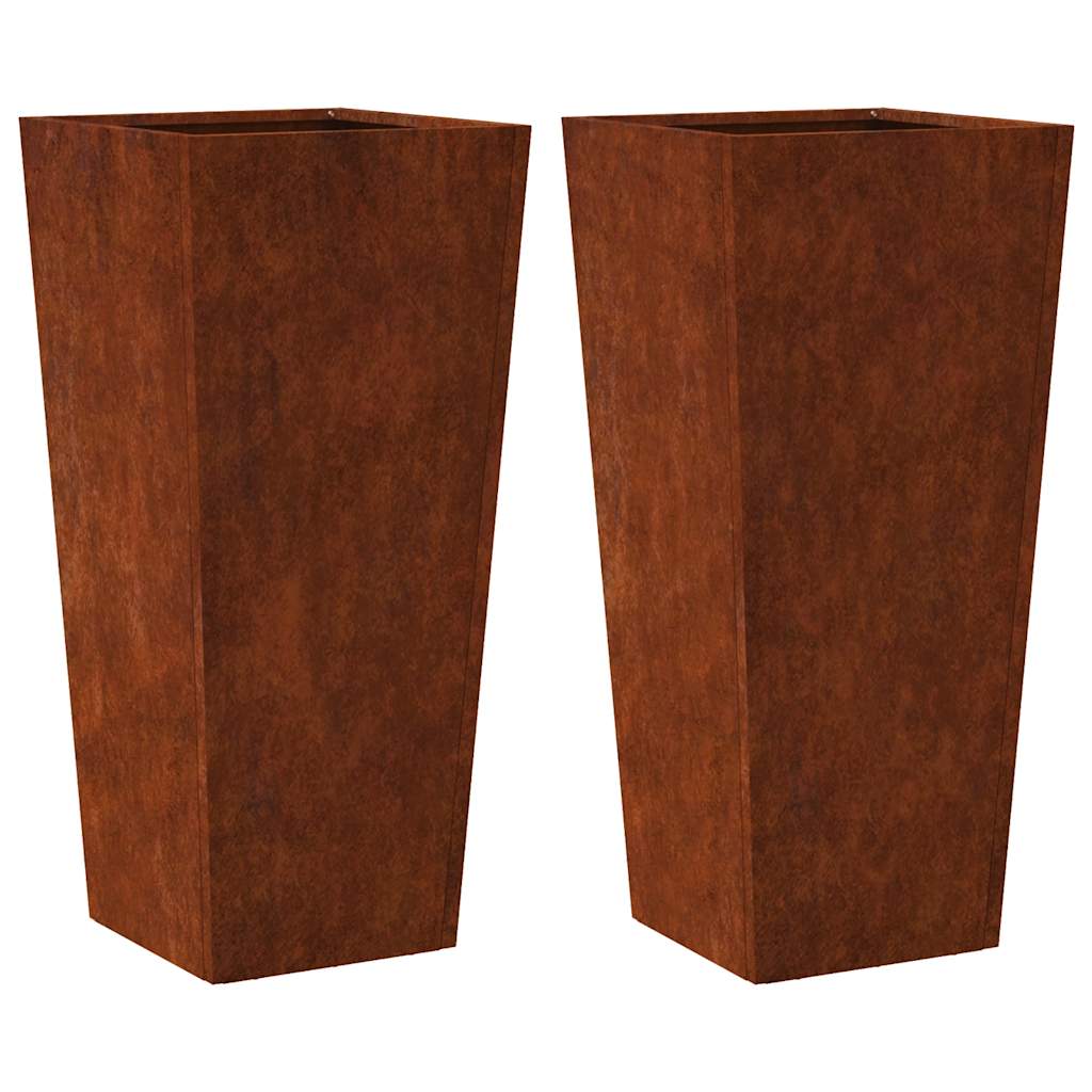 Pflanzkübel 2 Stk. 35x35x75 cm Wetterfester Stahl