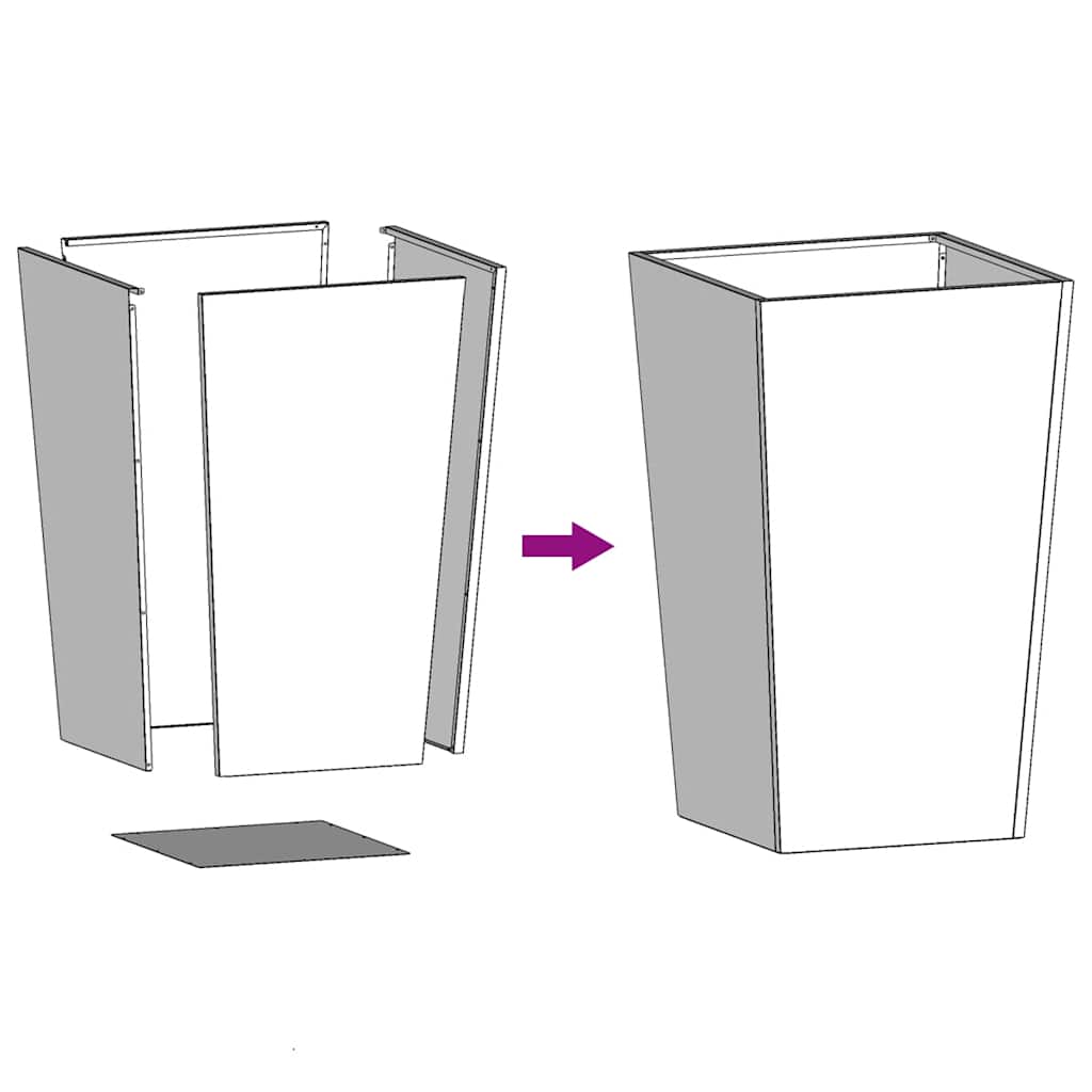 Pflanzkübel 2 Stk. 45x45x75 cm Wetterfester Stahl