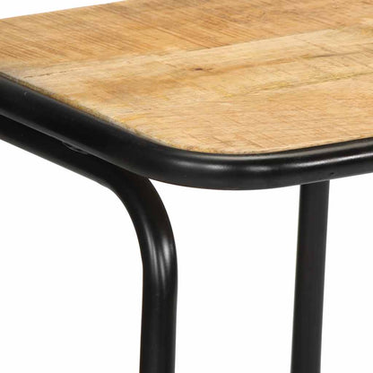 Barhocker 2 Stk. 46x35,5x80 cm Raues Mango Massivholz