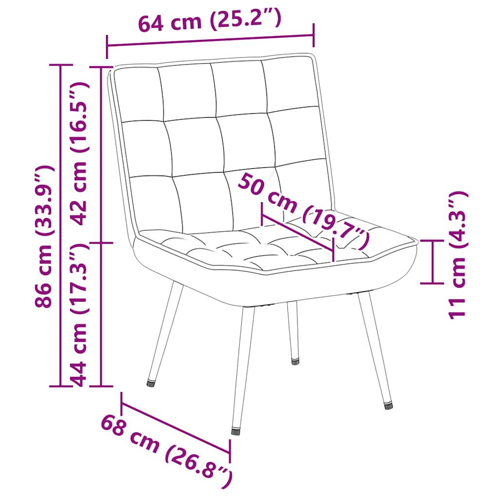 Relaxsessel Creme 64x74x84 cm Samt