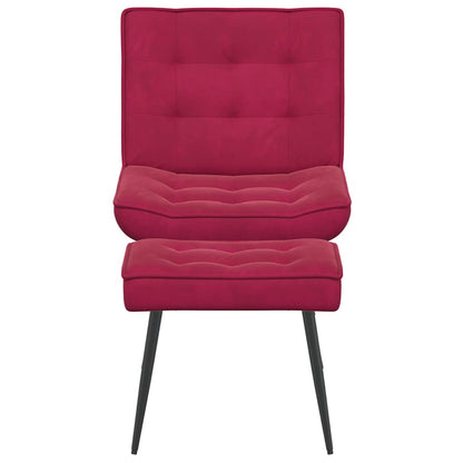 Relaxsessel mit Hocker Weinrot Samt