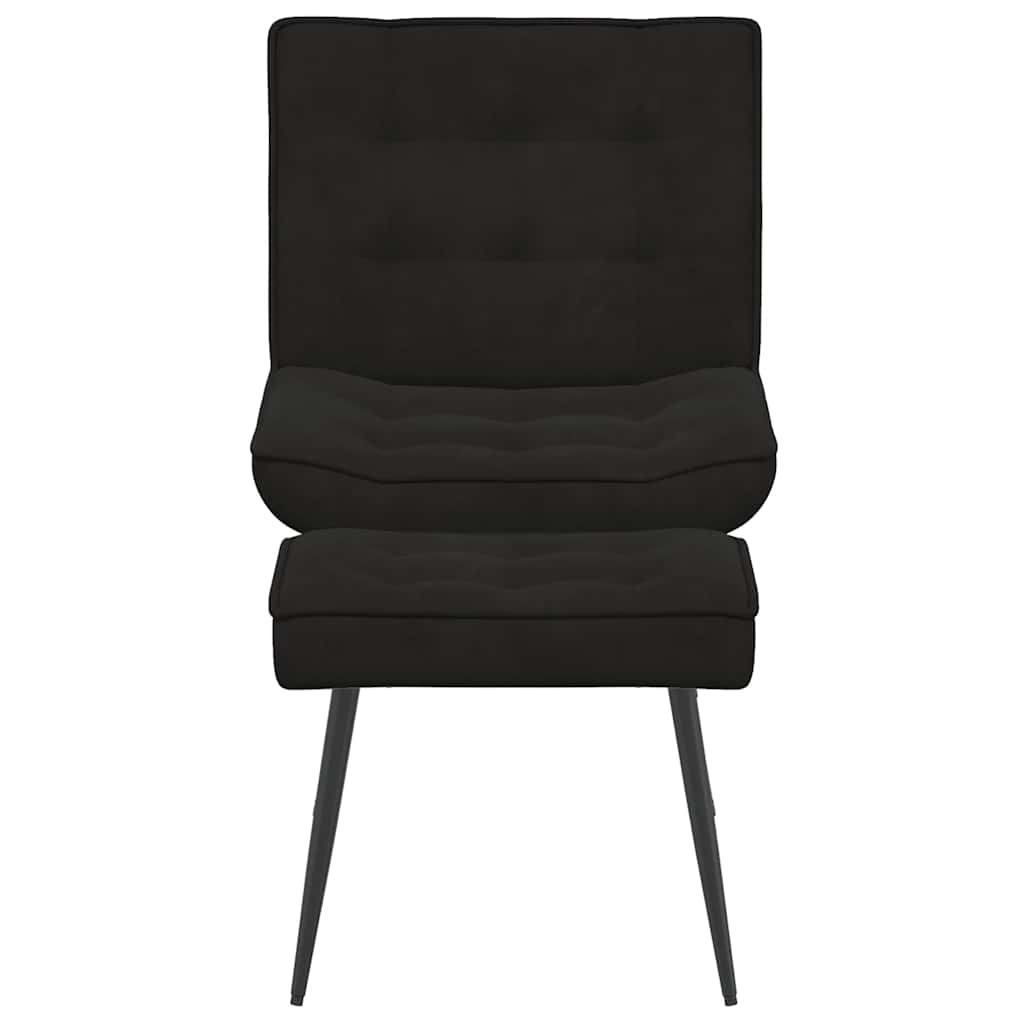 Relaxsessel mit Hocker Schwarz Samt