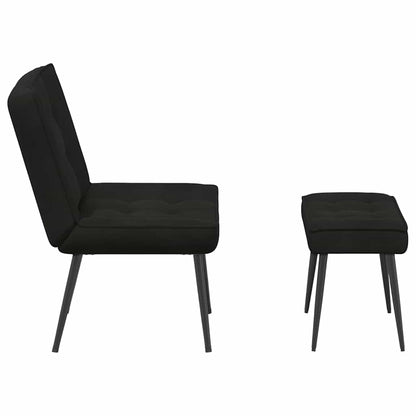 Relaxsessel mit Hocker Schwarz Samt