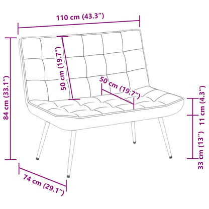 Sitzbank Dunkelgrau 110x74x84 cm Samt