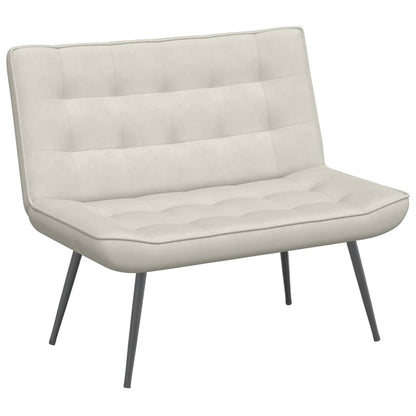 Sitzbank Creme 110x74x84 cm Samt