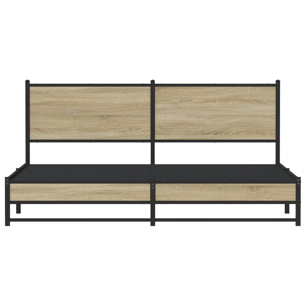 Metallbett ohne Matratze Sonoma-Eiche 183x213 cm